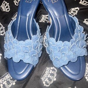 Vince Camuto Blue Floral Mules